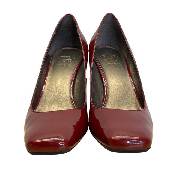 Circa Joan & David Women’s Red Patent Leather Marzipan Square Toe Heels 9.5M - Picture 2 of 12